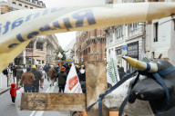 Farmers procession through the streets of Toulouse