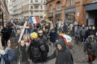Farmers procession through the streets of Toulouse