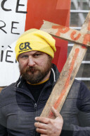 Farmers procession through the streets of Toulouse