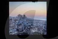 Displaced Gazans in beach tents