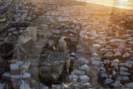Displaced Gazans in beach tents