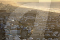 Displaced Gazans in beach tents