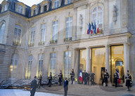 Macron Welcomes Carney At Elysee Palace - Paris