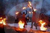 Epiphany celebration at Yordanske Lake in Kyiv