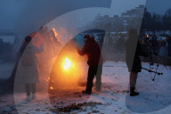 Epiphany celebration at Yordanske Lake in Kyiv