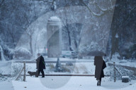 Snowfall in Lille - France