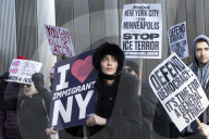 New York Protest Outside Noem Press Conference