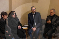Rare Appearance Of Lebanese Singer Fayrouz At Her Son s Funeral - Bikfaya