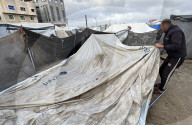 Winter storm wrecks Gaza tent city