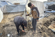 Winter storm wrecks Gaza tent city
