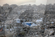 Displaced Gazans' life amid rubble left by Israeli attacks
