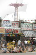 Hot dog eating contest in Coney Island