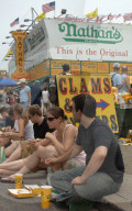 Hot dog eating contest in Coney Island
