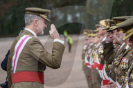 King Felipe during ceremony at Troop Training center - Caceres