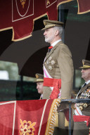 King Felipe during ceremony at Troop Training center - Caceres
