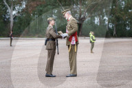 King Felipe during ceremony at Troop Training center - Caceres