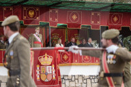King Felipe during ceremony at Troop Training center - Caceres