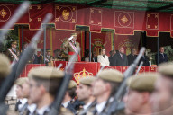 King Felipe during ceremony at Troop Training center - Caceres
