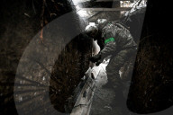 Ukrainian artillery soldiers in action in Donetsk region