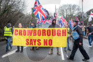 Thousands march in Crowborough over asylum plan for former military camp