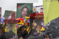 Syria Qamishli Funeral SDF Fighters