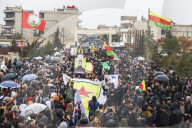 Syria Qamishli Funeral SDF Fighters