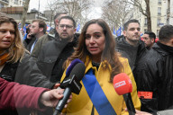 Sarah Knafo et Marion Maréchal soutiennent la manifestation des policiers organisée par le syndicat Alliance Police nationale à Paris
