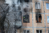 Russian Drone Strikes Five-Story Building - Kharkiv