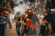 Devils Take Barcelona's Gothic Quarter