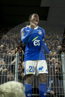 Match de Ligue 1 McDonald's "Racing Strasbourg - Olympique Lyonnais (3-1)" au stade de la Meinau