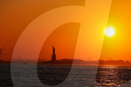 Statue Of Liberty Sunset Illustrations - NYC