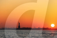 Statue Of Liberty Sunset Illustrations - NYC