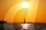 Statue Of Liberty Sunset Illustrations - NYC