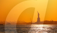Statue Of Liberty Sunset Illustrations - NYC
