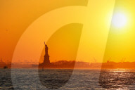 Statue Of Liberty Sunset Illustrations - NYC