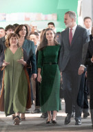 Le roi Felipe VI d'Espagne et la reine Letizia lors de la 45ème Foire internationale d'art contemporain ARCOmadrid à Madrid