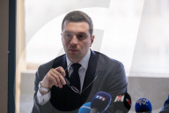 Press Conference Held By Bardella And Allisio In Marseille - France