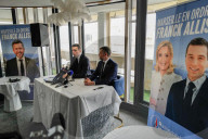 Press Conference Held By Bardella And Allisio In Marseille - France