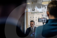 Press Conference Held By Bardella And Allisio In Marseille - France