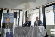 Press Conference Held By Bardella And Allisio In Marseille - France