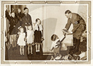 hitler, birthday, children, adolf hitler, congratulate, 50, boys, uniform, hitler youth, third reich, berlin, germany, 1939