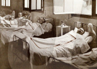 war, europe, world war i, 1917, europe, world war, color photo, autochrome, f. cuville, western front, military hospital, hospital, wounded, beds, department aisne, france