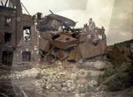 war, europe, world war i, 1917, europe, world war, color photo, autochrome, f. cuville, western front, factory, distillery, ruins, destruction, cuffies, department aisne, france