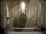 war, europe, world war i, 1917, europe, world war, color photo, autochrome, f. cuville, western front, department aisne, france, soissons, church, sandbags, protection, inside