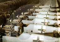 messerschmitt, bf 109, workers, assembly line, airplane, augsburg, luftwaffe, world war ii, germany, 1943, factory