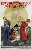 france, world war i, french, propaganda, poster, women, war-time, working, a factory, nursing, child, and, hoeing, field, victory, f, 1917,