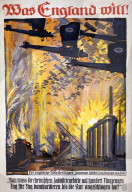 first world war, wwi, world war i, world war, war, europe, propaganda, poster, germany, europe, german, propaganda poster, dream, swarm, british, airplanes, factory, bomb, what england wants, 1918, fire