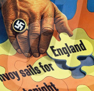 world war ii, second world war, world war, war, poster, propaganda, propaganda poster, usa, second world war, american, hand, ring, nazi, national socialist, jigsaw puzzle, convoy, betrayal, danger, threat, silence, spying, 1943, information, news, messag