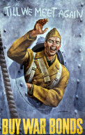 world war ii, second world war, world war, war, poster, propagana, propaganda poster, usa, laugh, american, soldier, see you again, ship, porthole, bull's eye, war loans, war bonds,