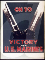 world war ii, second world war, world war, war, poster, propagana, propaganda poster, usa, american, artillery, beacon, v, victory, marine, american, 1944, recruitment,